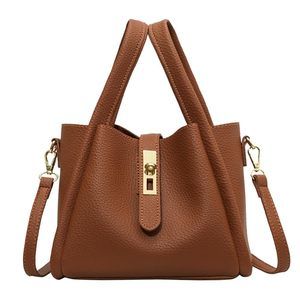 Trendy Bucket Bag Vintage Elegant Crossbody Bag Vegan Leather Tote Bag c:
